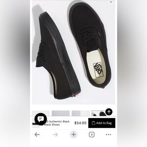 Vans Men's Classic Black Sneakers 9.5 GUC